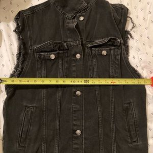 Mens black denim vest jacket